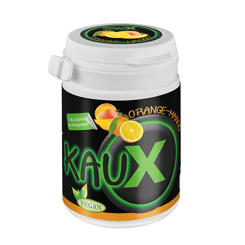 saubere-zaehne - KauX Orange-Mango Xylit Kaugummi mit Xylitol 40 Stk.