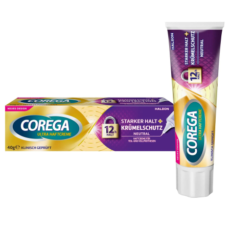 Corega Ultra Haftcreme Starker Halt + Krümelschutz 40 g
