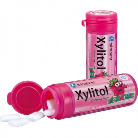 miradent Xylitol Kaugummi for Kids Erdbeere 30 Stück