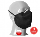 Wiederverwendbarer Mundschutz Gesichtsmaske 4-lagig, 3'er Pack
