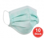 Einweg Mundschutz Gesichtsmaske 3-lagig, 10'er Pack